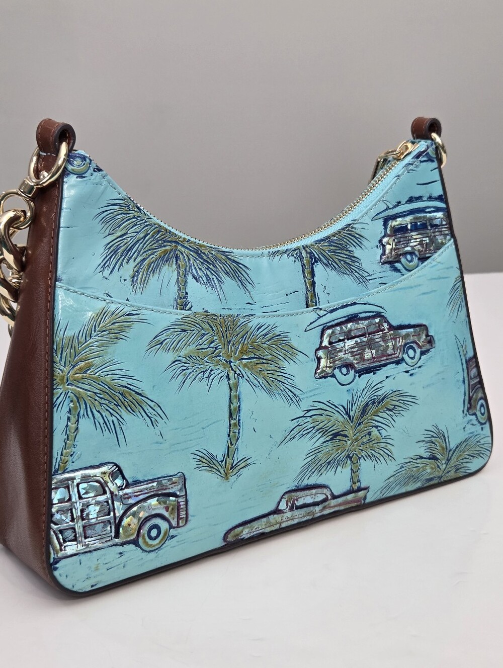 LIKE NEW BRAHMIN MOD ESME BAG - TROPIC BLUE COPA CABANA - Picture 6 of 9